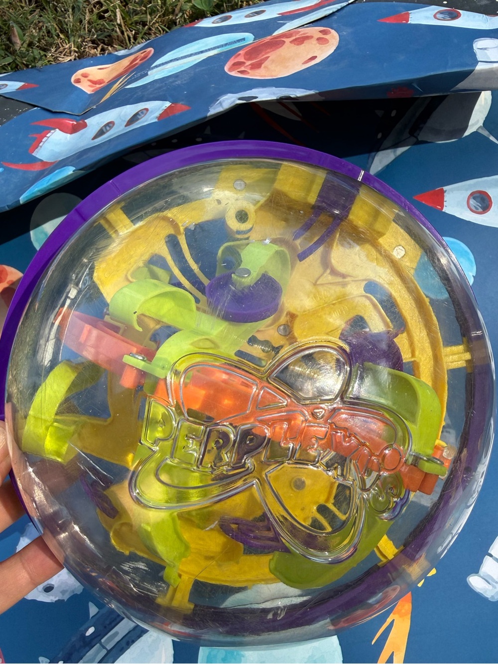 Perplexus Original 3D Maze Ball Puzzle Game 100 Barriers Purple Lime Green